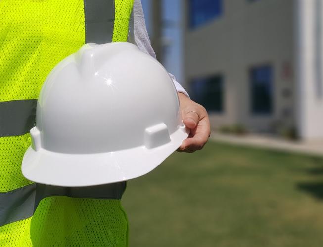 Hard hat and high vis jacket